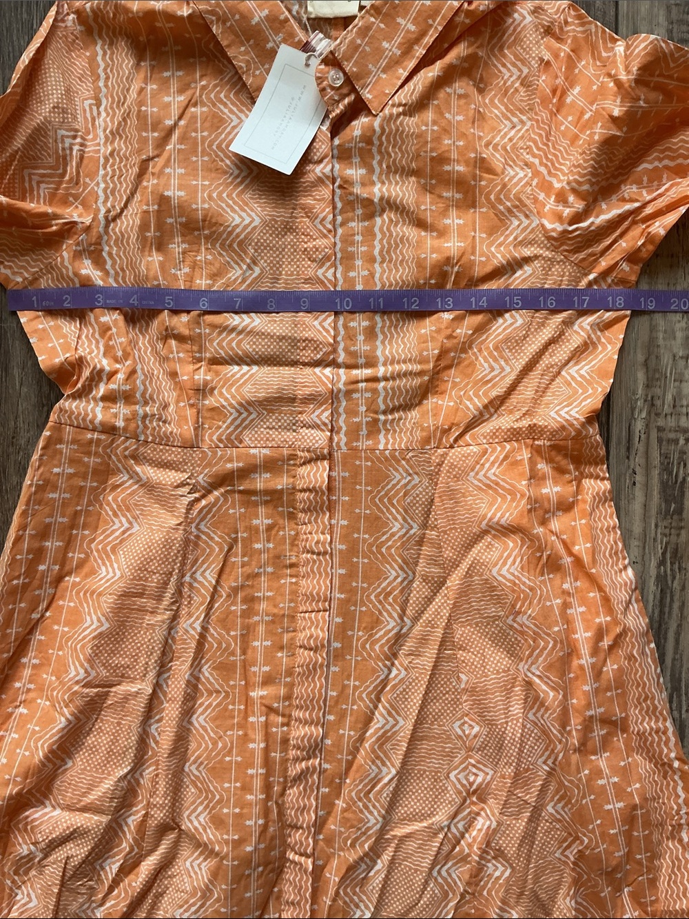 NWT Julia Amory 100% Cotton Orange Shirt Dress Medium - Picture 7 of 11
